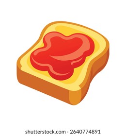Red Jam on Golden Toast Slice Digital Painting bread