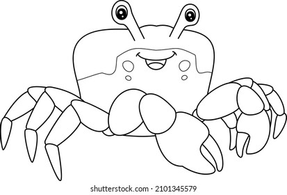 Red Jamaican Crab Coloring Isolated Page for Kids