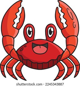 Red Jamaican Crab Marine Animal Cartoon Clipart 