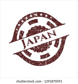 Red Japan rubber grunge stamp