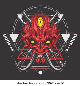 red japanese demon vector