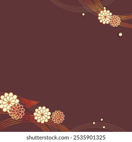 Red Japanese pattern background and golden Japanese style background image