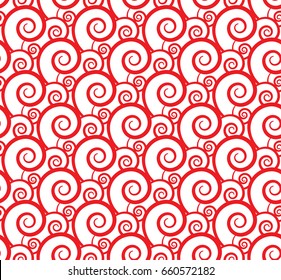 red Japanese pattern seamless, chinese background vector illustration