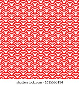 Red japanese pattern vector background
