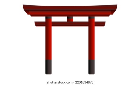 Red Japanese ritual gate Torii.