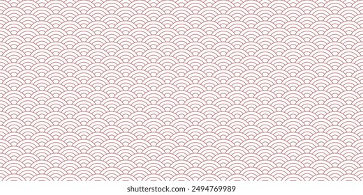 Red Japanese wave pattern background. Japanese seamless pattern vector. Waves background illustration. for clothing, wrapping paper, backdrop, background, gift card.