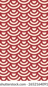 Fondo de patrón de onda japonés rojo. Vector japonés sin patrón. Olas ilustración de fondo. para la ropa, papel de embalaje, telón de fondo, fondo, Tarjeta de regalo.