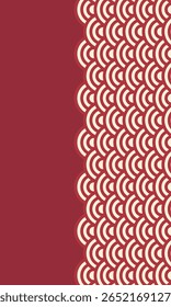 Red Japanese wave pattern background. Japanese seamless pattern vector. Waves background illustration. for clothing, wrapping paper, backdrop, background, gift card. Negative and copy space.