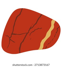 Diseño de Plantilla de Ilustración vectorial de color plano natural de piedra de jaspe rojo
