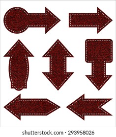 Red jeans arrows of different shapes for any design process
