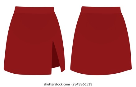 Red  jeans skirt. vector illustration