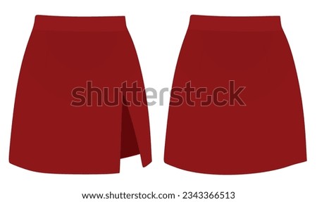 Red  jeans skirt. vector illustration