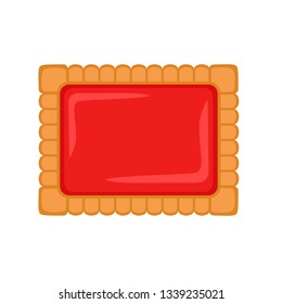 Red jelly biscuit icon. Flat illustration of red jelly biscuit vector icon for web design