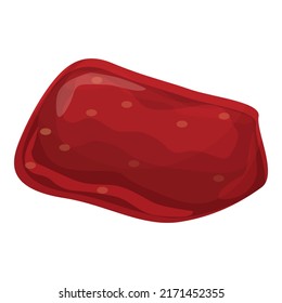 Red jelly fruit icon cartoon vector. Food raisin. Dry snack