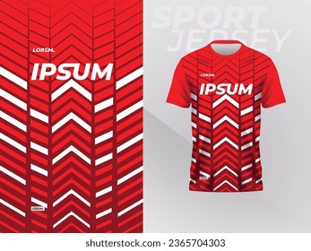 plantilla de simulación deportiva de jersey roja para fútbol, fútbol, carreras, juegos, motocross, ciclismo y carreras