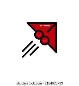 Red Jet Plane Logo On White Background.