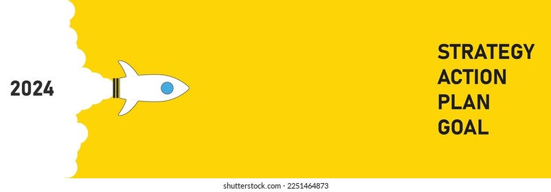 Red Jet towards goal, plan, action. 2024 year plan idea concept. business creativity new idea discovery innovation technology. strategic plan, success-oriented working idea.