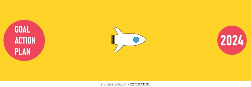 Red Jet towards goal, plan, action. 2024 year plan idea concept. business creativity new idea discovery innovation technology. strategic plan, success-oriented working idea.