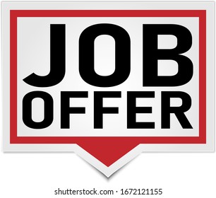 red Job offer Realistic,Sticker and Tag vector illustration