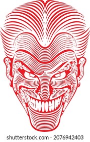 Red Joker Line Logo Icon For Your Design Shirt, Best Free Vector Icon