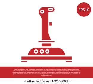 Red Joystick for arcade machine icon isolated on white background. Joystick gamepad.  Vector Illustration