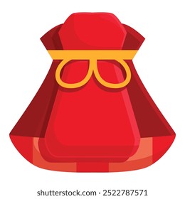 Red judge robe with golden eyeglasses icon cartoon vector illustration law justice legal concept