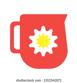 Red jug flat illustration on white