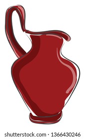 Red jug vector illustration on white background