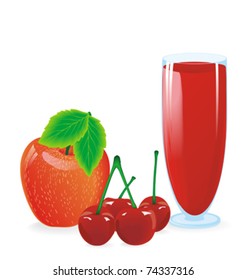 	red juice from apple and cherry