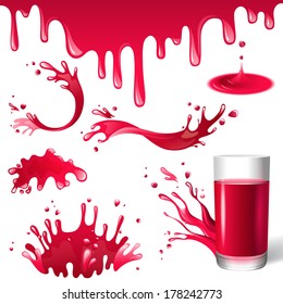 red juice splashes 