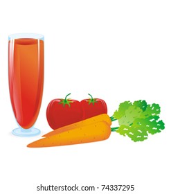 	red juice from tomato and carrot