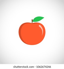 Red juicy apple fruit icon illustration for design