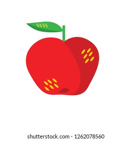 Red Juicy Apple Vector