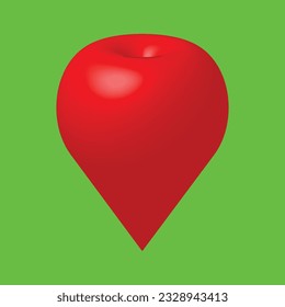 Red juicy fruit 3d model icon for your design, vector art illustration