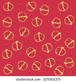 Red juicy ruby garnet. Fruits by season