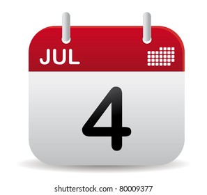 red july calendar stand up