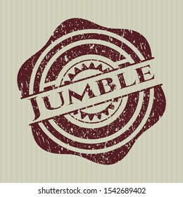 Red Jumble distressed rubber stamp