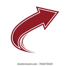 Red jump arrow vector illustration