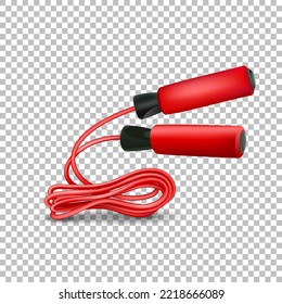 Red jump rope. Vector illustration of sports equipment on a transparent background.