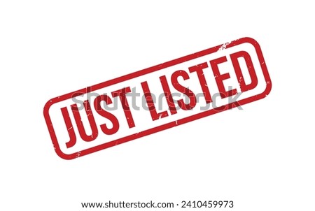 Red Just Listed Rubber Stamp Seal Vector