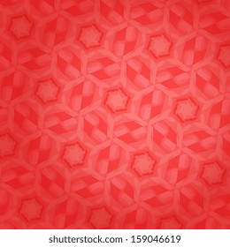 Red kaleidoscope geometric seamless pattern. Winter pattern on the window. Abstract vector background. Seamless winter ornament for Christmas design. Vector illustration. Eps 10