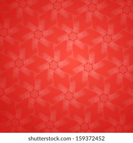 Red kaleidoscope geometric seamless pattern. Flower pattern. Abstract vector background. Seamless winter ornament for Christmas design. Vector illustration. Eps 10