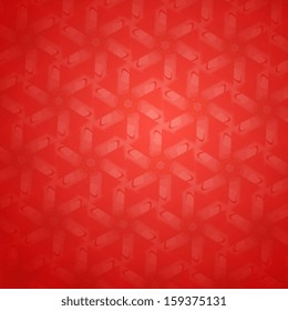 Red kaleidoscope geometric seamless pattern. Flower pattern. Abstract vector background. Seamless winter ornament for Christmas design. Vector illustration. Eps 10