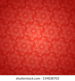 Red kaleidoscope geometric seamless pattern. Winter pattern on the window. Abstract vector background. Seamless winter ornament for Christmas design. Vector illustration. Eps 10