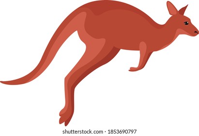 Red kangaroo, illustration, vector on white background