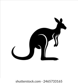 Red kangaroo silhouette isolated on white background. Kangaroo icon vector illustration design.