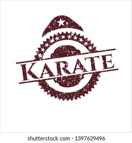 Red Karate distressed grunge style stamp