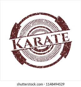 Red Karate grunge stamp