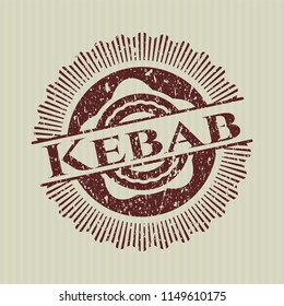 Red Kebab distressed rubber seal with grunge texture