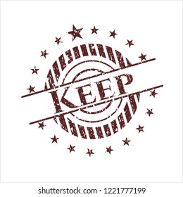 Red Keep distress rubber seal with grunge texture